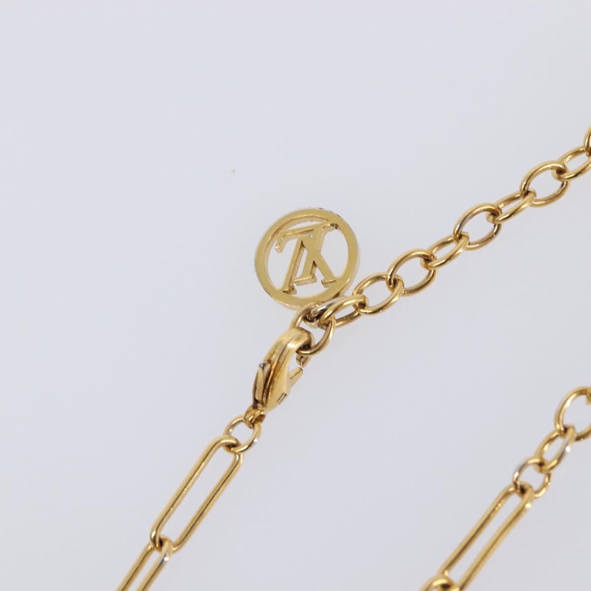 LOUIS VUITTON Monogram Collier Roman Holiday Necklace Gold M80272 Auth 203051M