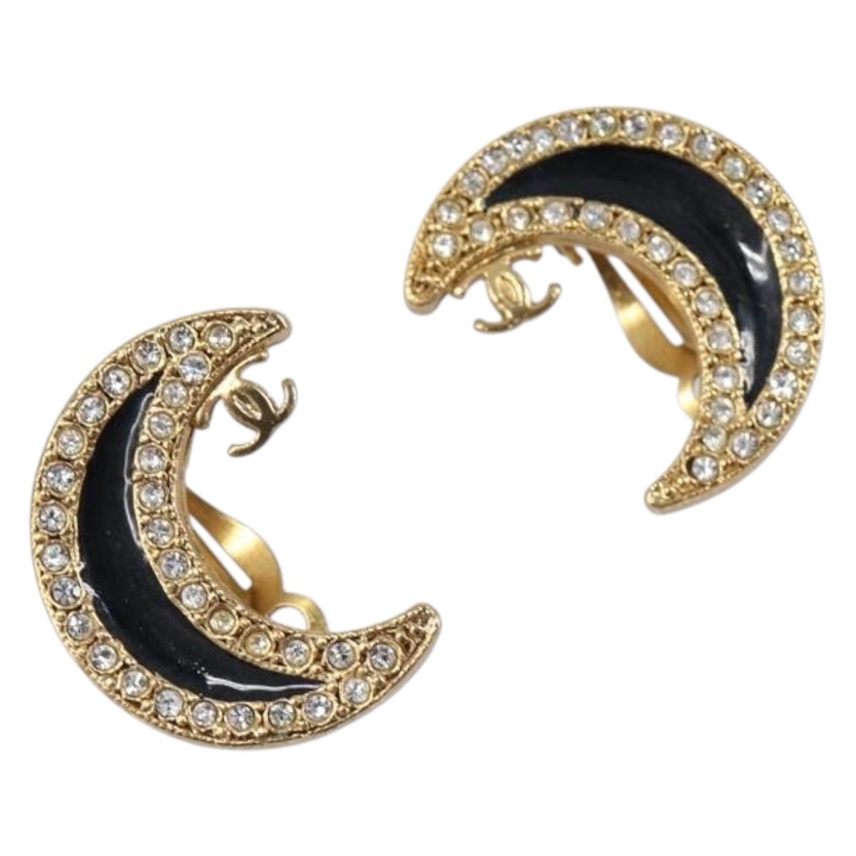 CHANEL Earring metal Gold Tone CC Auth 203053V