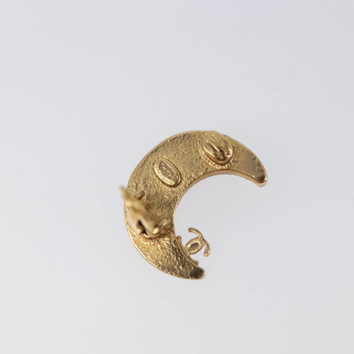 CHANEL Earring metal Gold Tone CC Auth 203053V