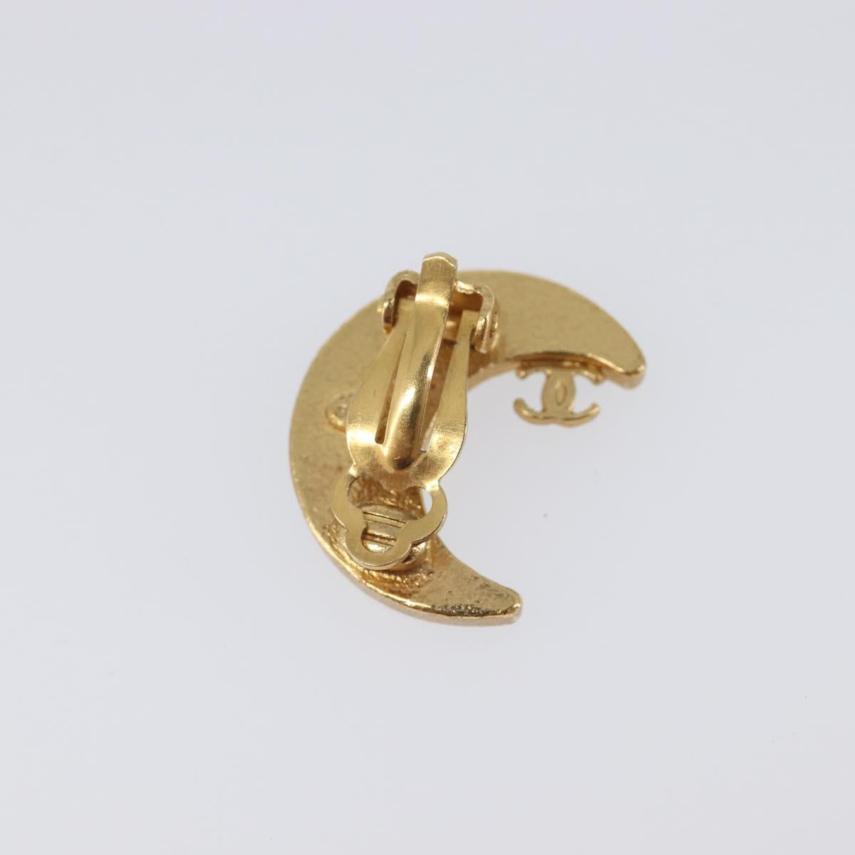 CHANEL Earring metal Gold Tone CC Auth 203053V