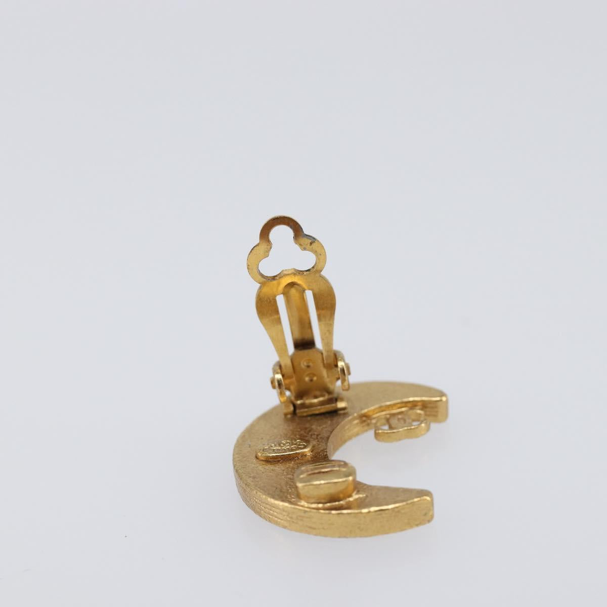 CHANEL Earring metal Gold Tone CC Auth 203053V
