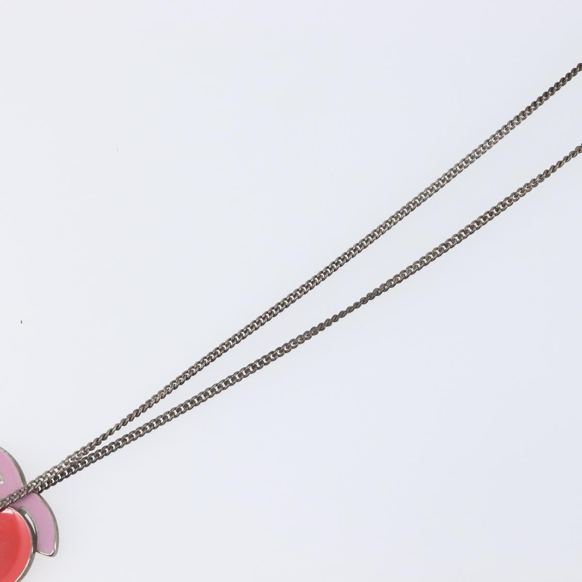 CHANEL Necklace Metal Pink CC Auth 203054