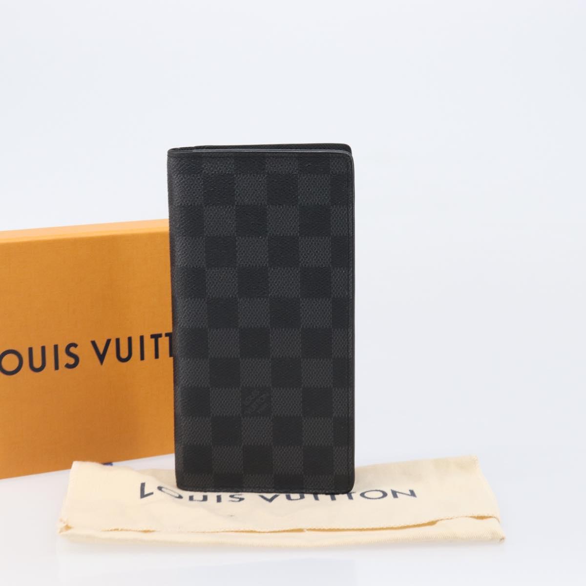 LOUIS VUITTON Damier Graphite Portefeuille Plaza Wallet N62665 LV Auth 203066V