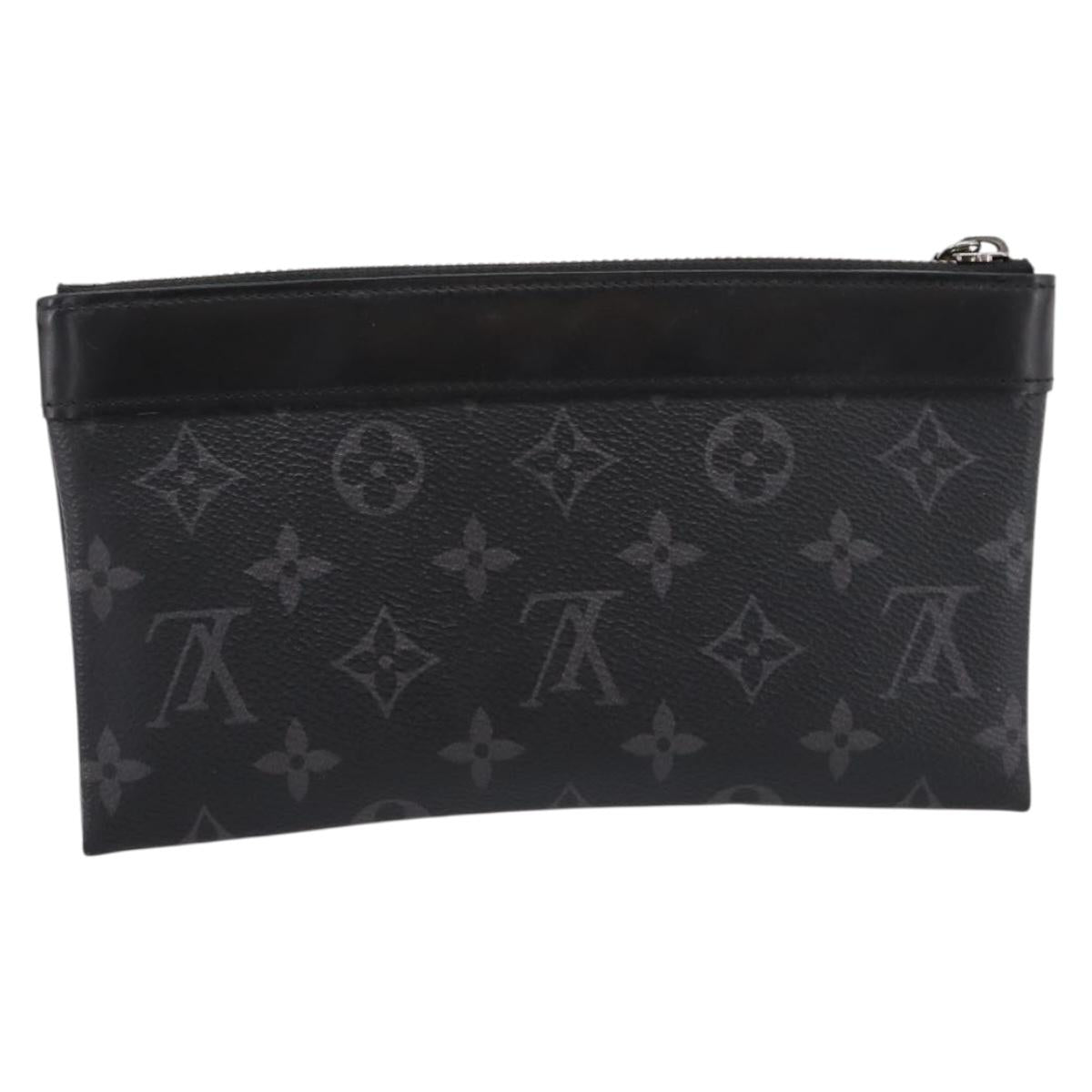 LOUIS VUITTON Monogram Eclipse Pochette Discovery PM Pouch M44323 LV Auth 203067