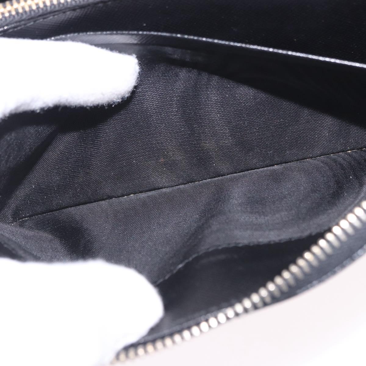 PRADA Long Wallet Saffiano Black Gold Tone Auth 203079