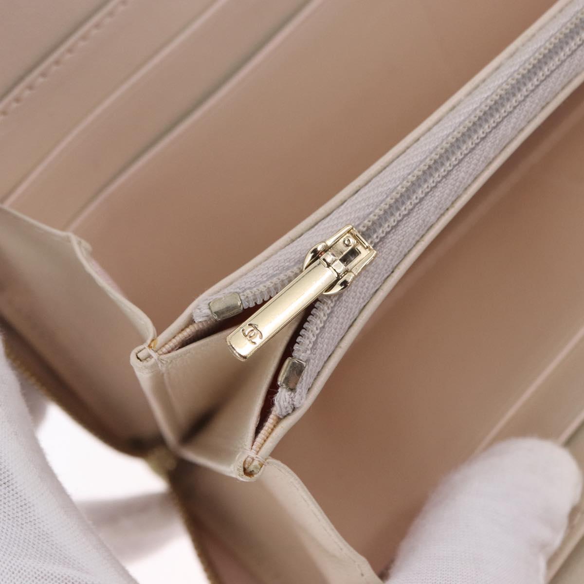 CHANEL Matelasse Long Wallet Lamb Skin Gold CC Auth 203081V