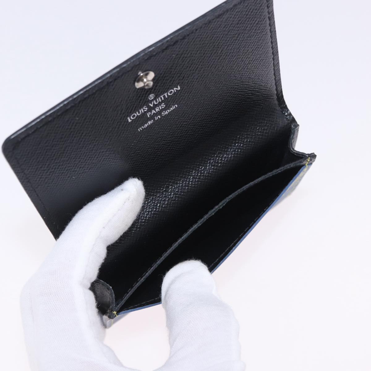 LOUIS VUITTON Epi Denim Anvelop Cult de Visit Card Case Blue M56723 Auth 203082A