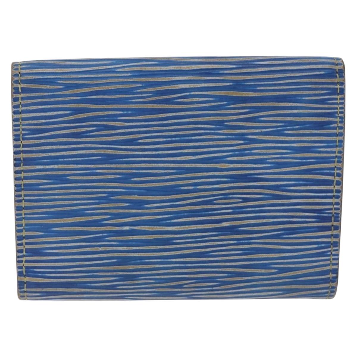 LOUIS VUITTON Epi Denim Anvelop Cult de Visit Card Case Blue M56723 Auth 203082A