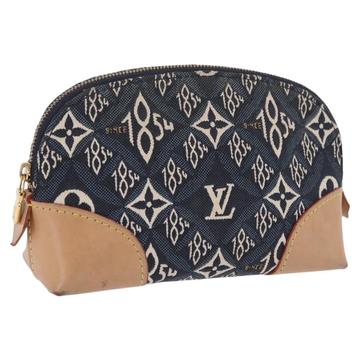 LOUIS VUITTON SINCE1854 Pochette Cosmetic PM Canvas Blue M80307 LV Auth 203086A