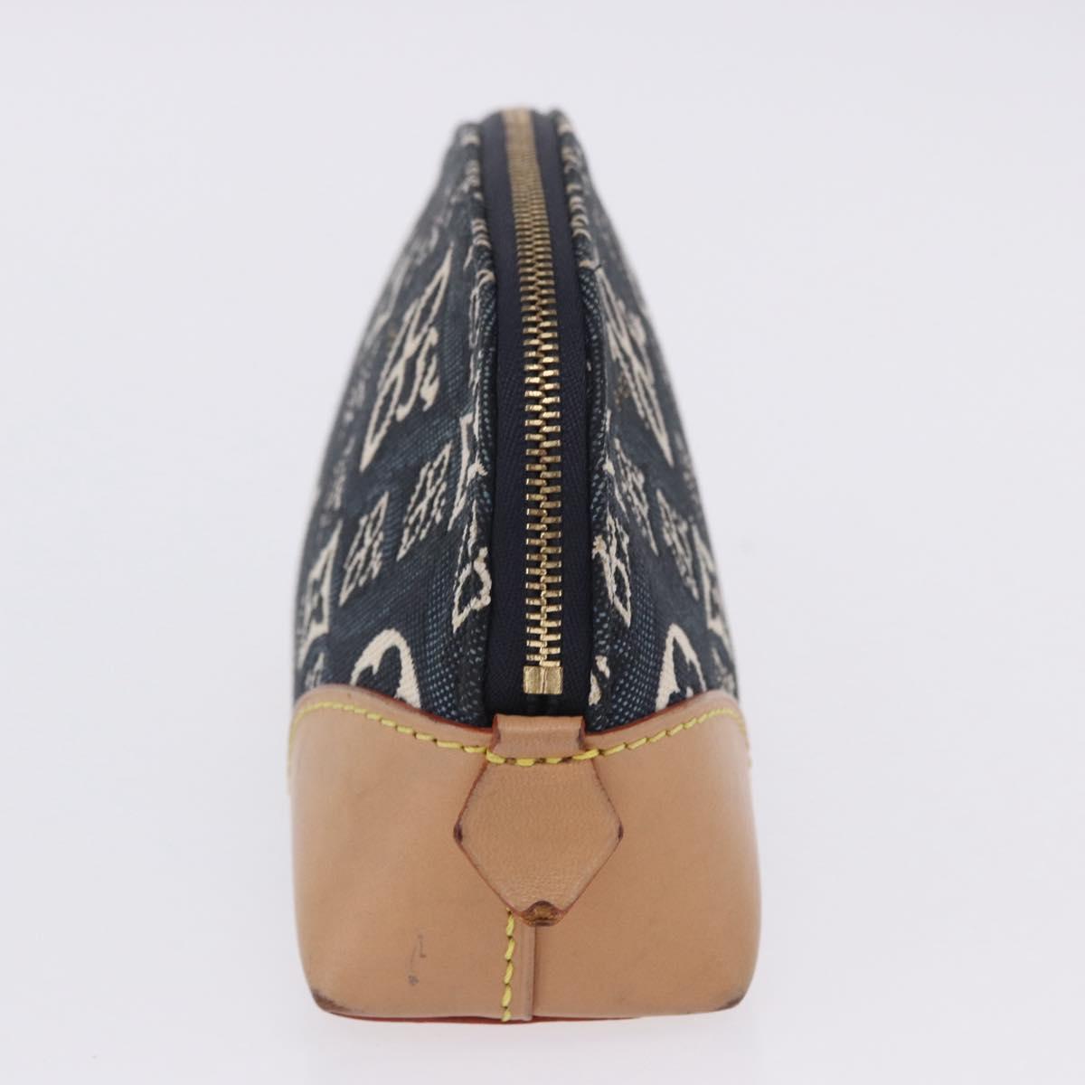 LOUIS VUITTON SINCE1854 Pochette Cosmetic PM Canvas Blue M80307 LV Auth 203086A