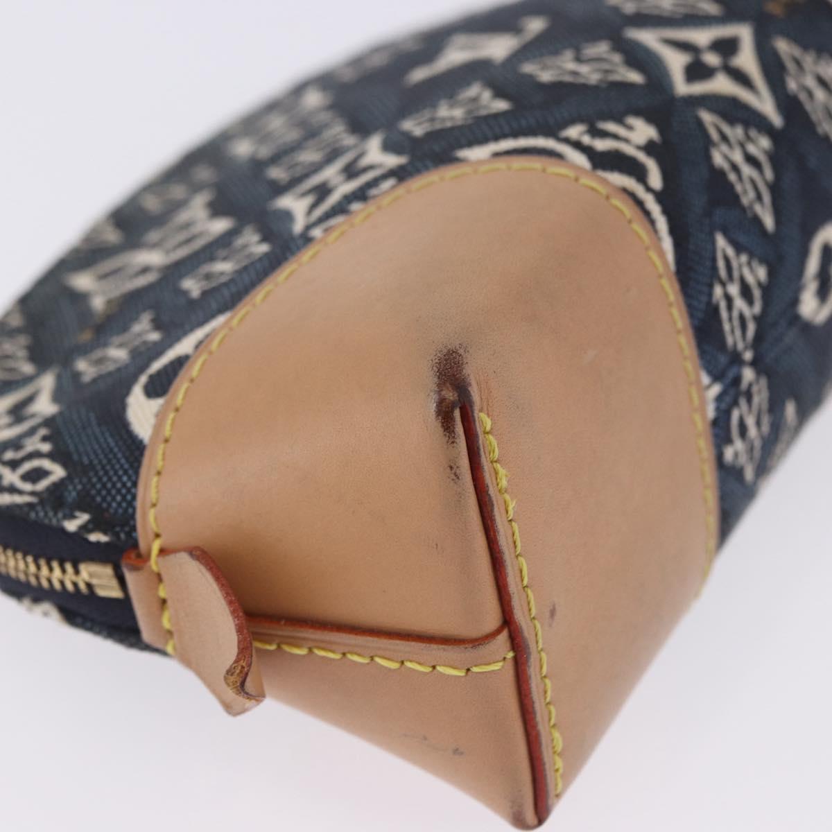 LOUIS VUITTON SINCE1854 Pochette Cosmetic PM Canvas Blue M80307 LV Auth 203086A