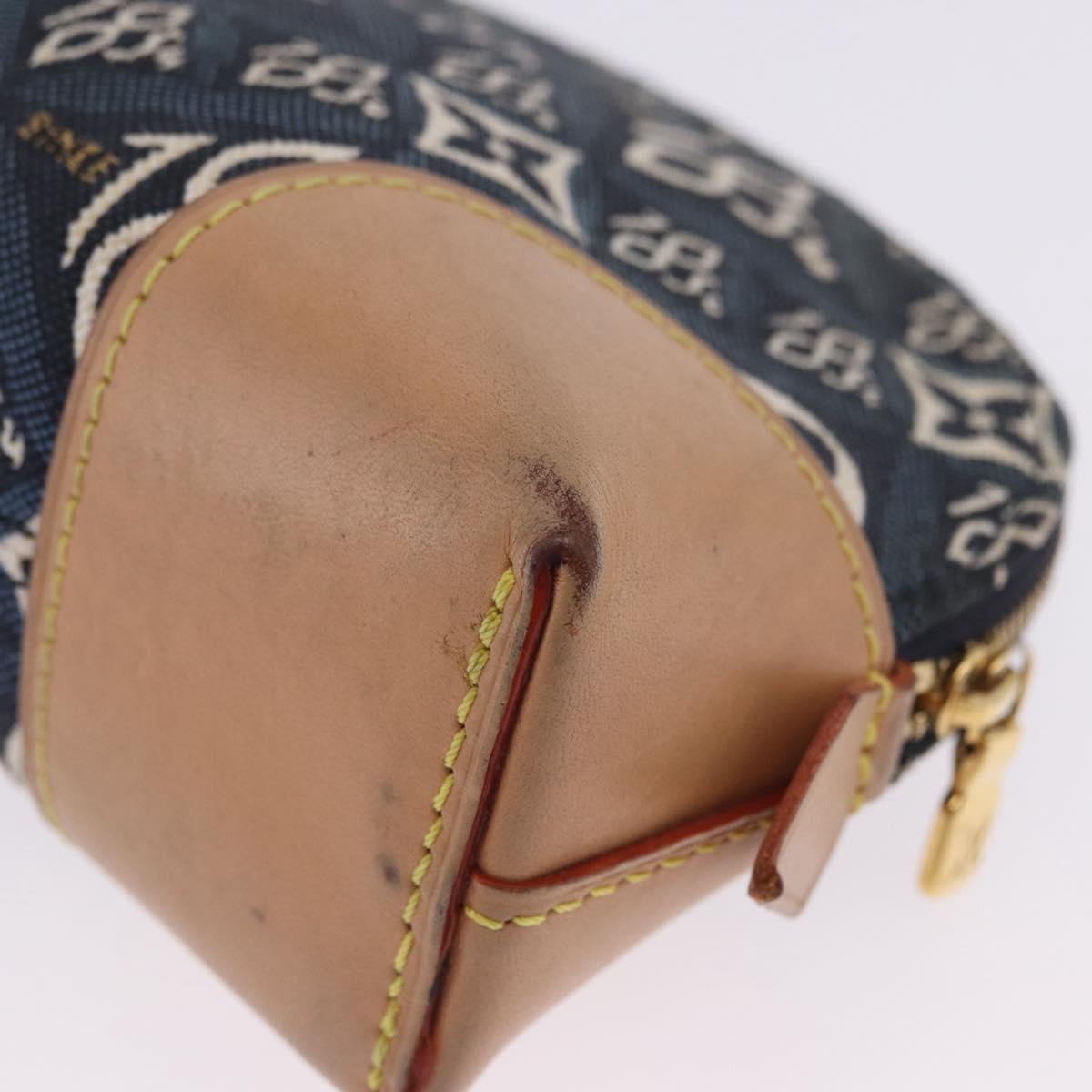 LOUIS VUITTON SINCE1854 Pochette Cosmetic PM Canvas Blue M80307 LV Auth 203086A