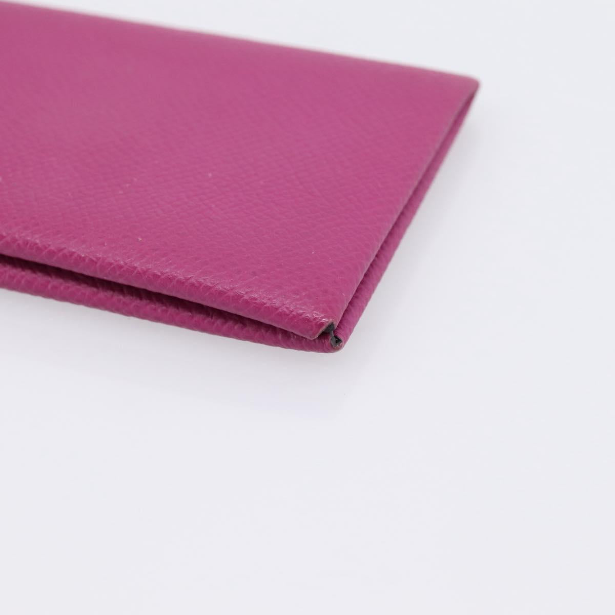 HERMES Calvi Coin Purse Leather Purple Silver Auth 203089A
