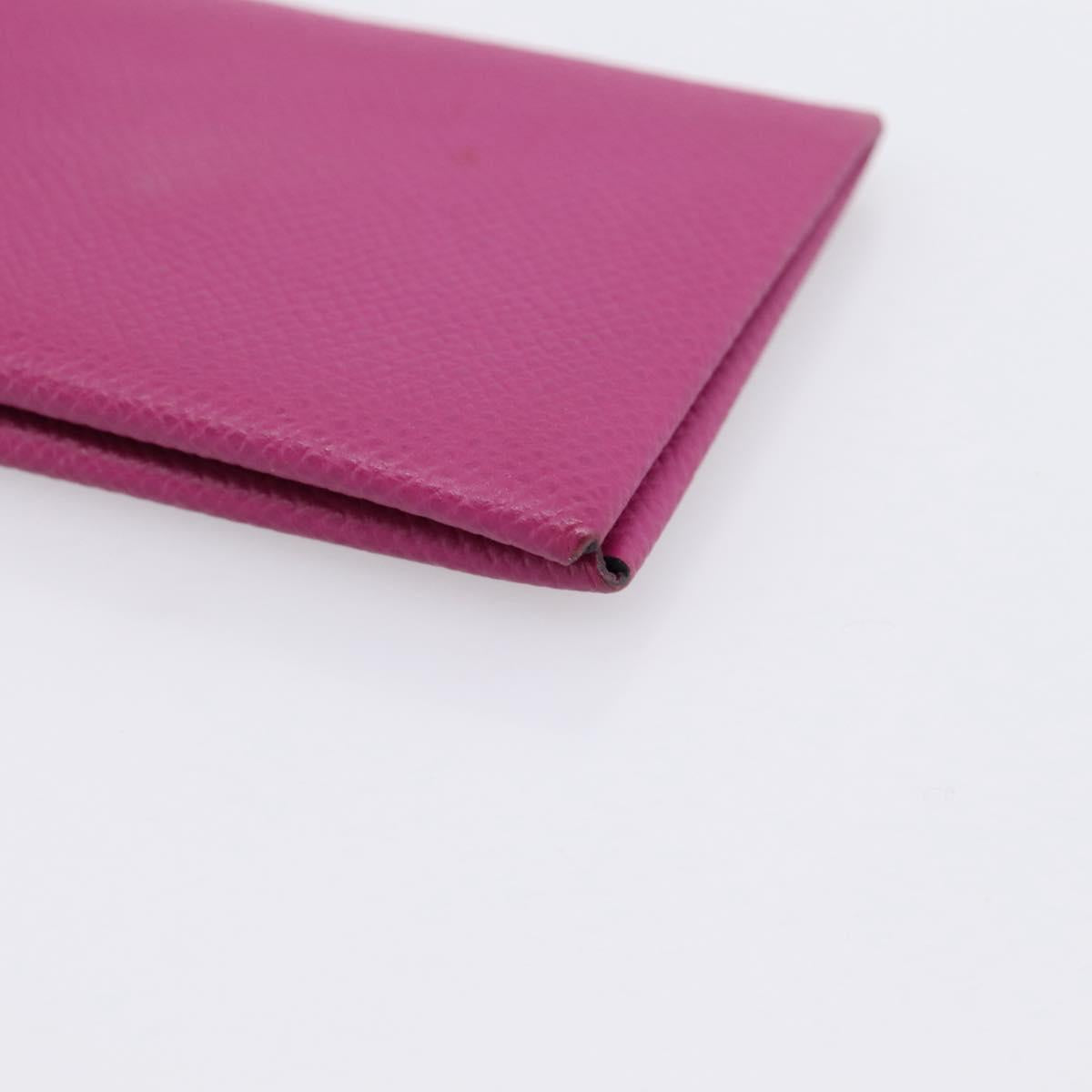 HERMES Calvi Coin Purse Leather Purple Silver Auth 203089A