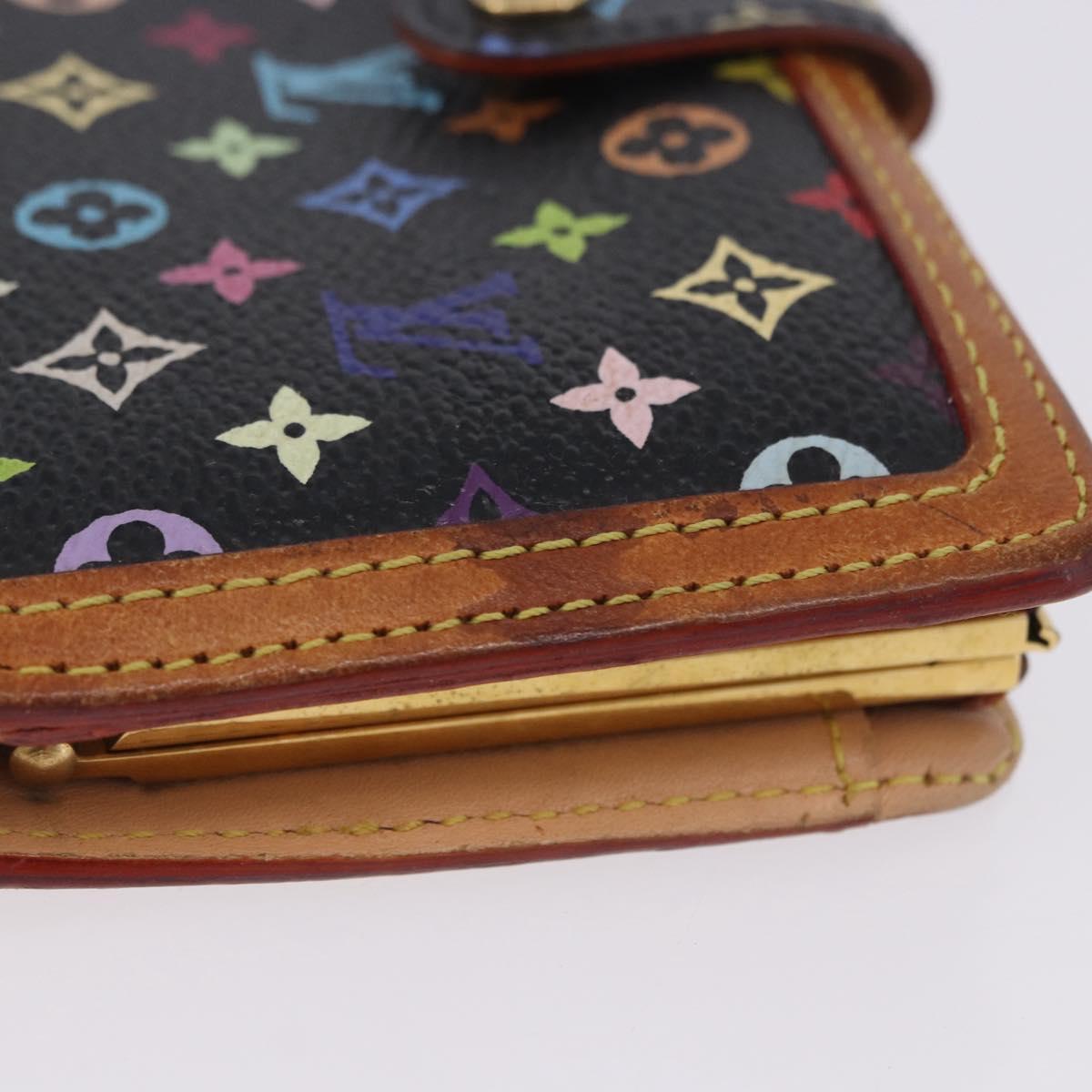 LOUIS VUITTON Monogram Multicolor Portefeuille Viennois Black M92988 Auth 203092