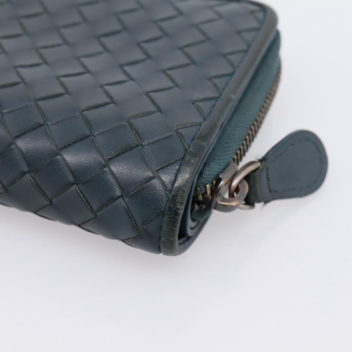 BOTTEGA VENETA INTRECCIATO Bifold Wallet Leather Blue Auth 203097