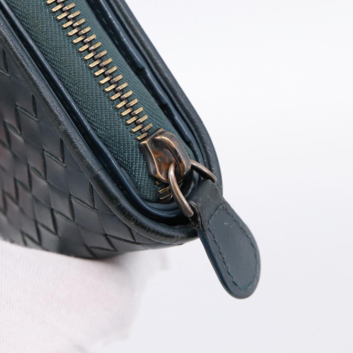 BOTTEGA VENETA INTRECCIATO Bifold Wallet Leather Blue Auth 203097