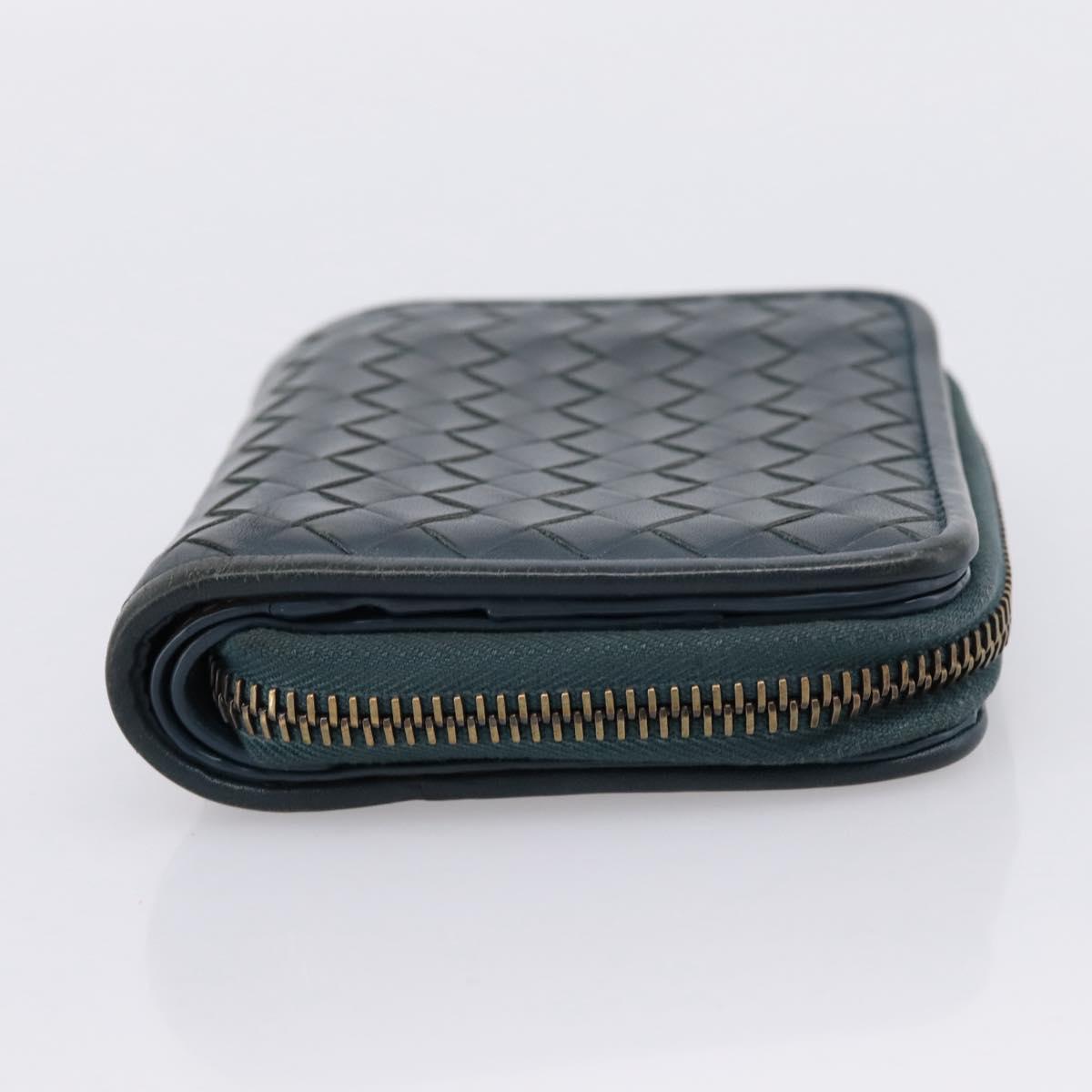 BOTTEGA VENETA INTRECCIATO Bifold Wallet Leather Blue Auth 203097