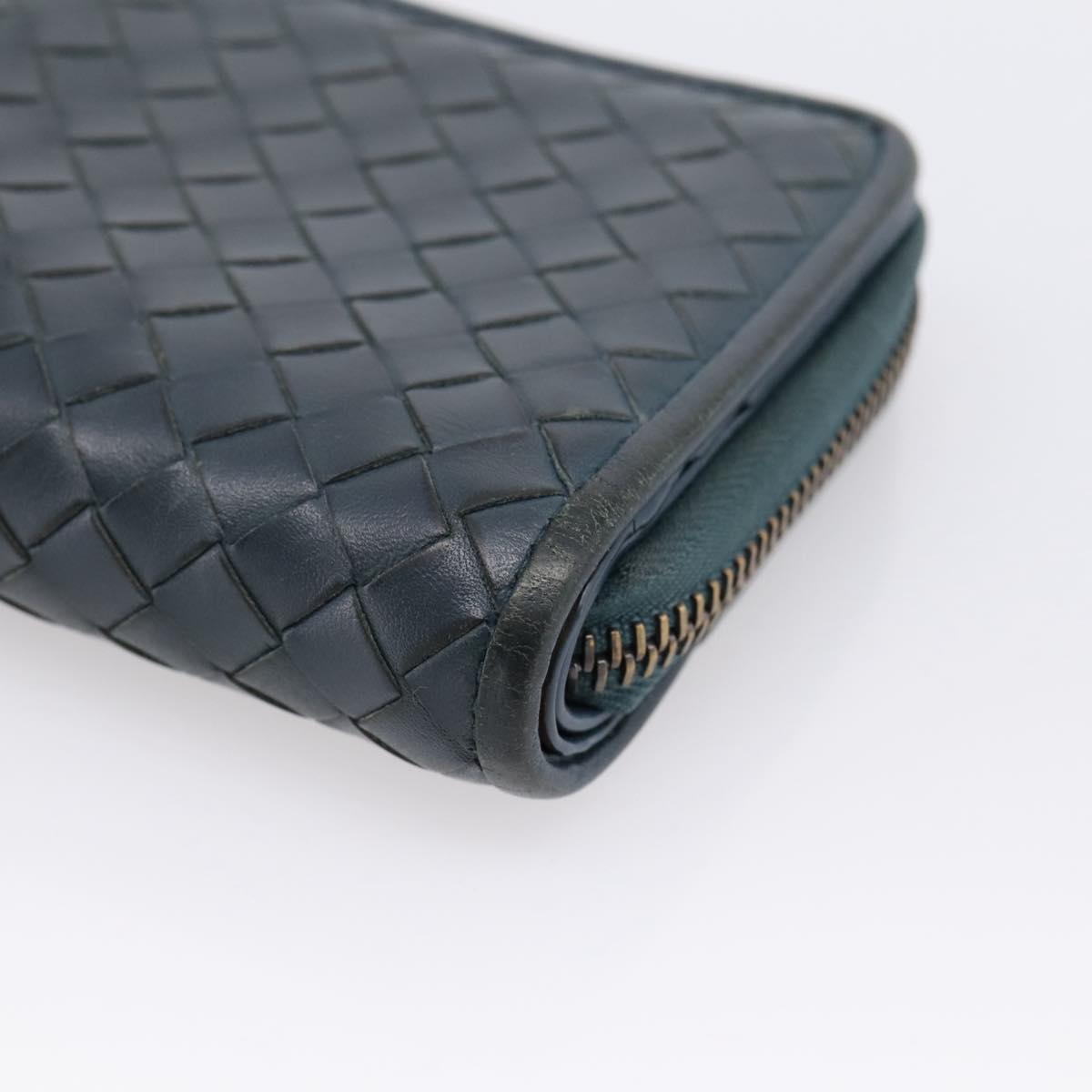 BOTTEGA VENETA INTRECCIATO Bifold Wallet Leather Blue Auth 203097