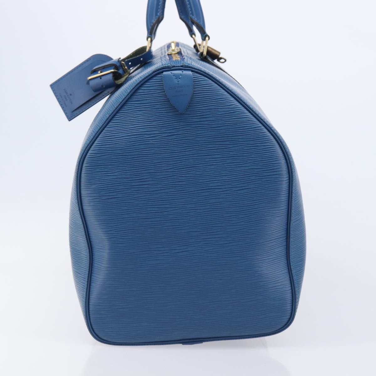 LOUIS VUITTON Epi Keepall 50 Boston Bag Blue M42965 LV Auth 203098V