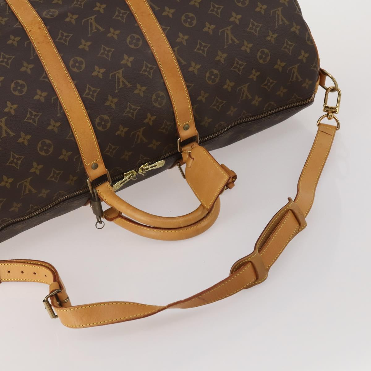 LOUIS VUITTON Monogram Keepall Bandouliere 55 Boston Bag M41414 LV Auth 203099A