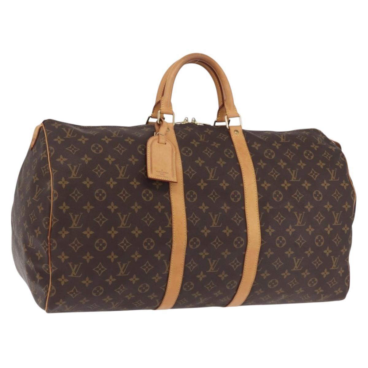 LOUIS VUITTON Monogram Keepall 55 Boston Bag M41424 LV Auth 203102A
