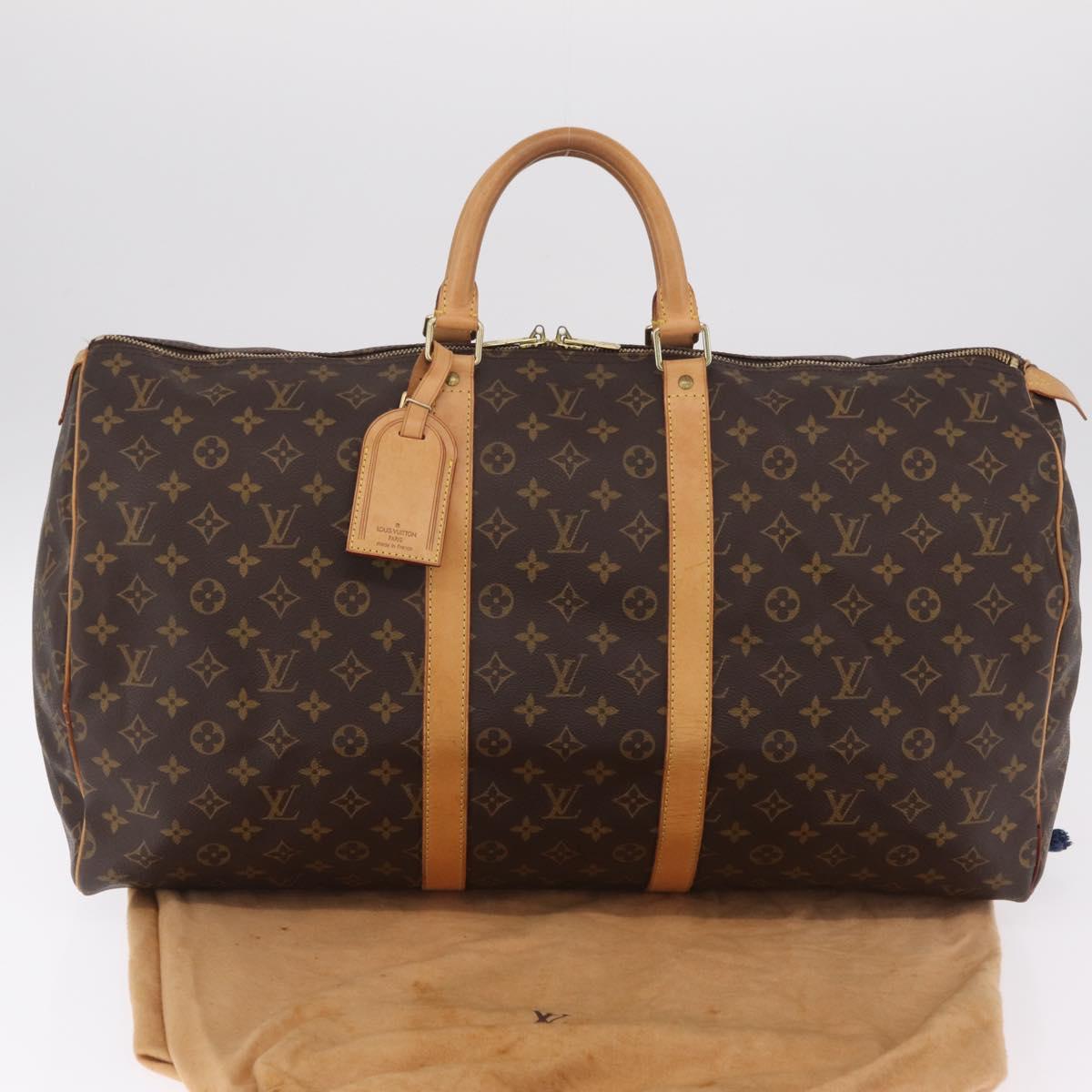 LOUIS VUITTON Monogram Keepall 55 Boston Bag M41424 LV Auth 203102A
