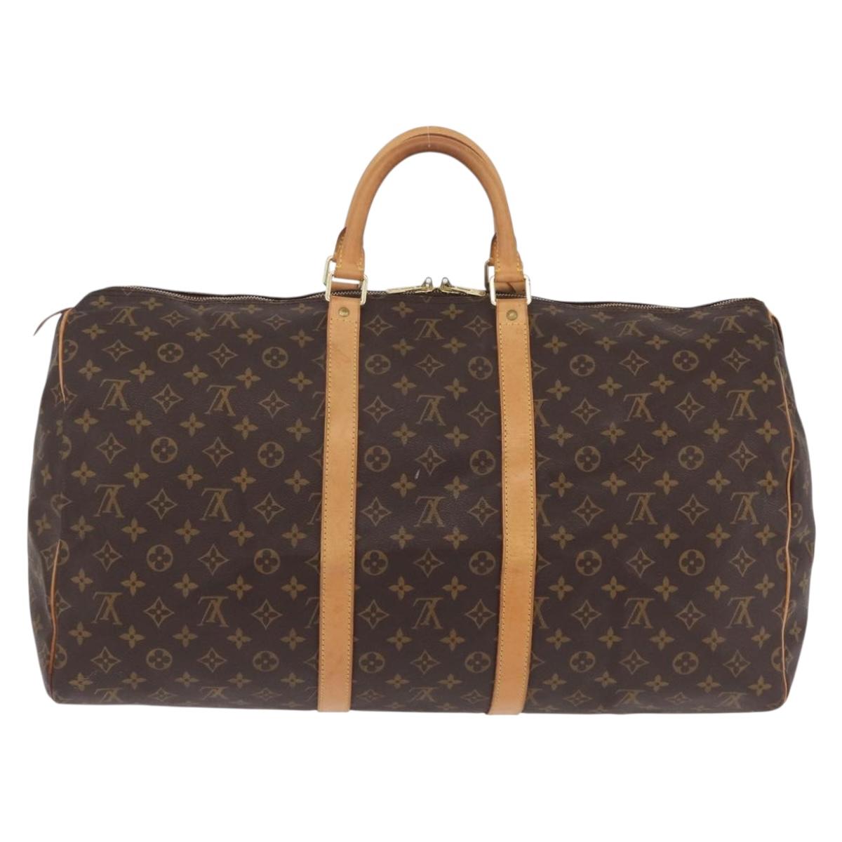 LOUIS VUITTON Monogram Keepall 55 Boston Bag M41424 LV Auth 203102A