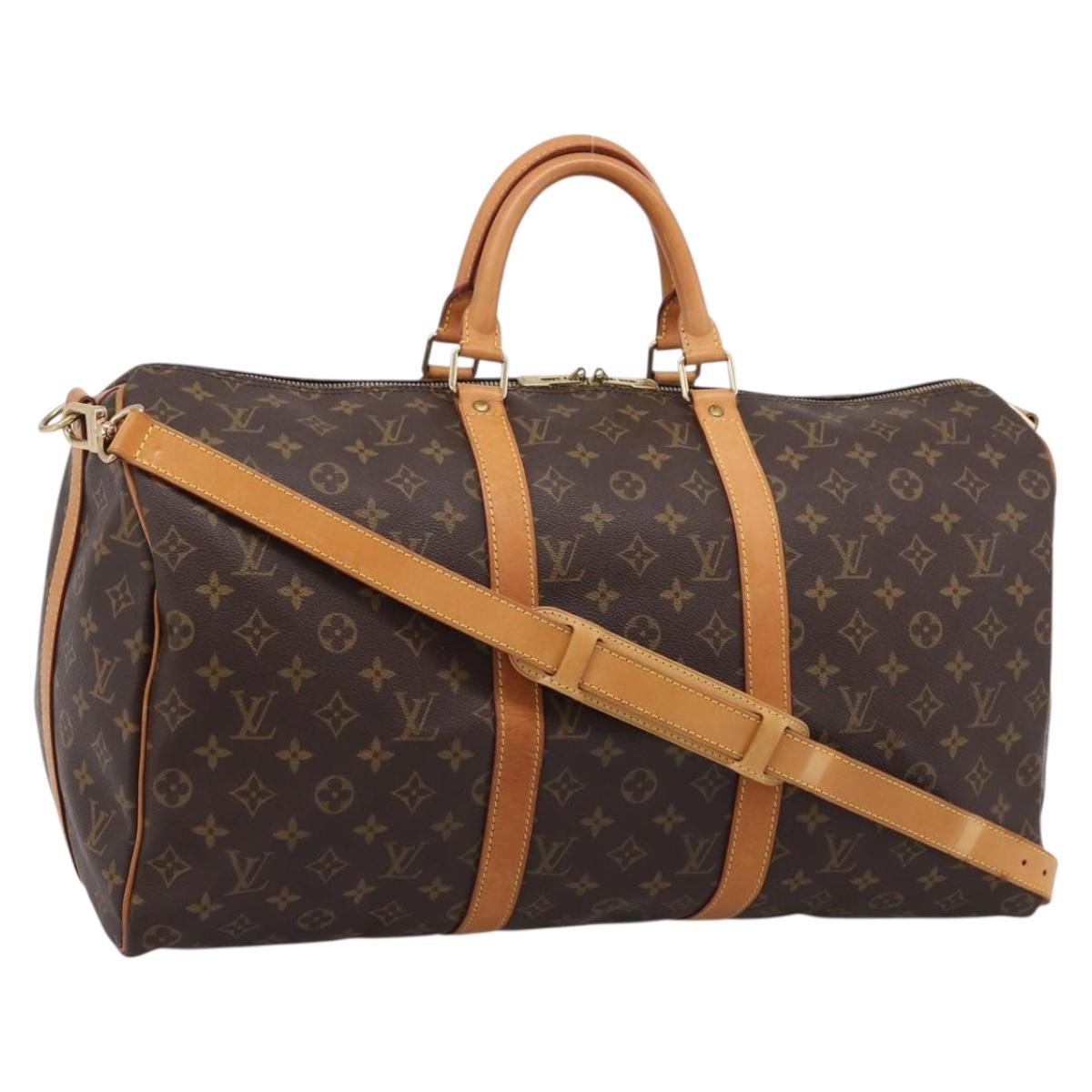 LOUIS VUITTON Monogram Keepall Bandouliere 50 Boston Bag M41416 LV Auth 203104V