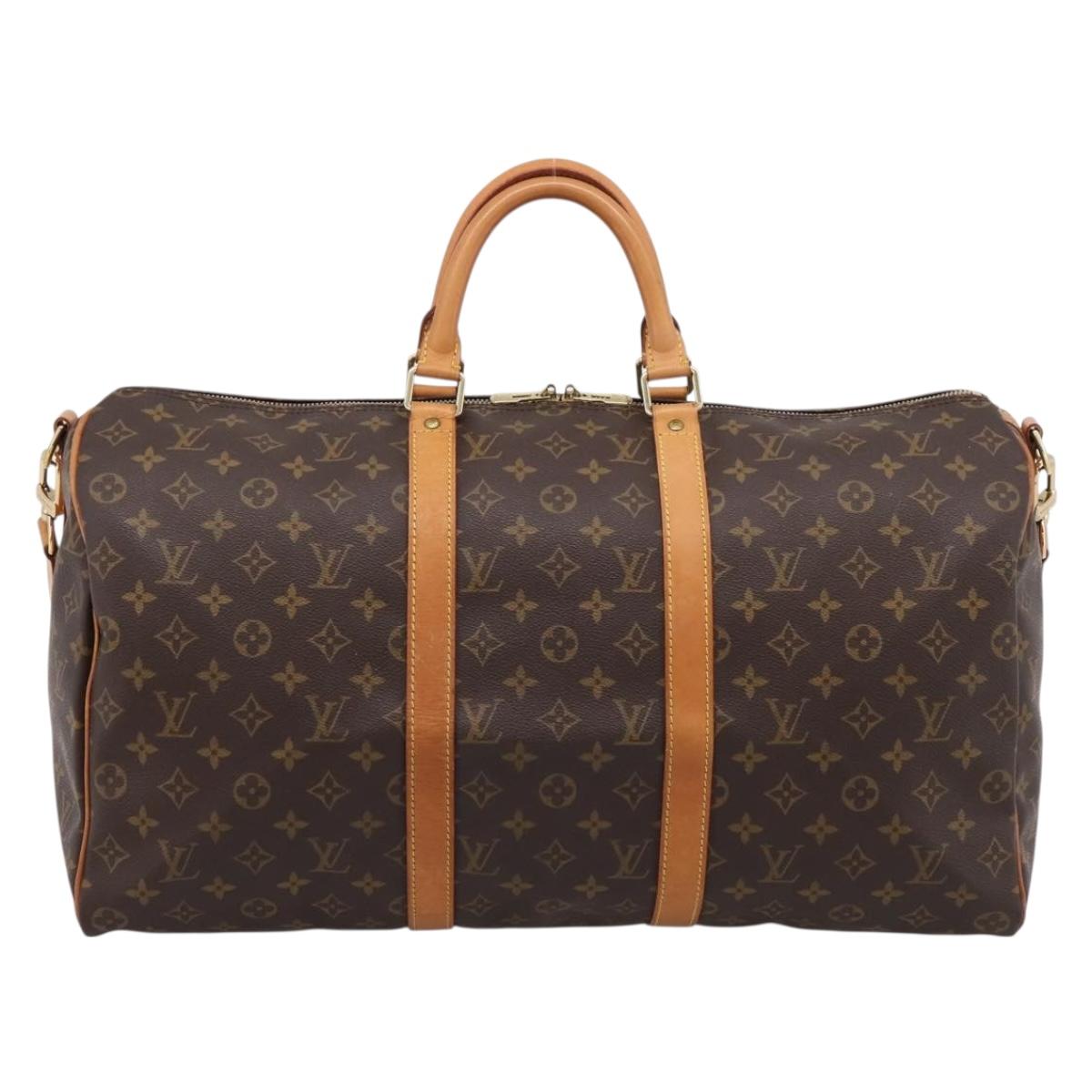 LOUIS VUITTON Monogram Keepall Bandouliere 50 Boston Bag M41416 LV Auth 203104V