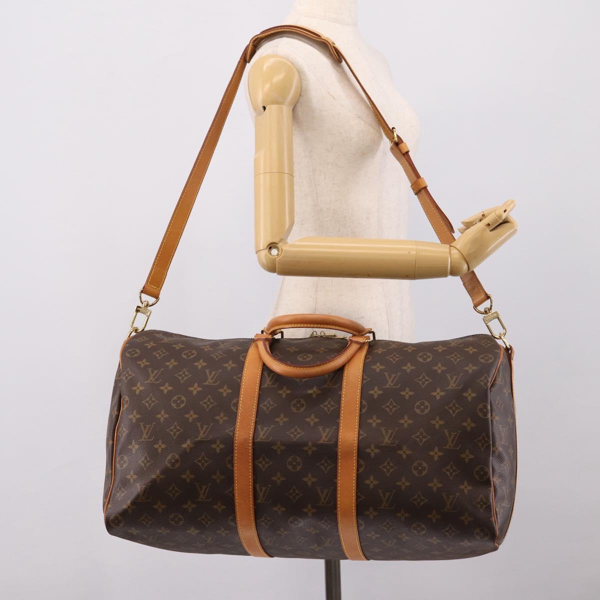 LOUIS VUITTON Monogram Keepall Bandouliere 50 Boston Bag M41416 LV Auth 203104V