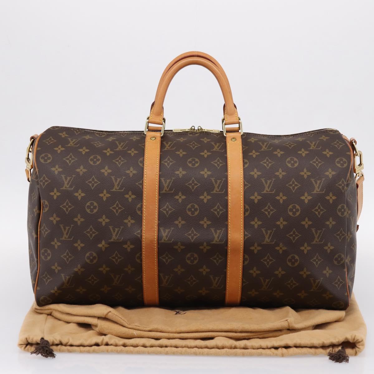 LOUIS VUITTON Monogram Keepall Bandouliere 50 Boston Bag M41416 LV Auth 203104V
