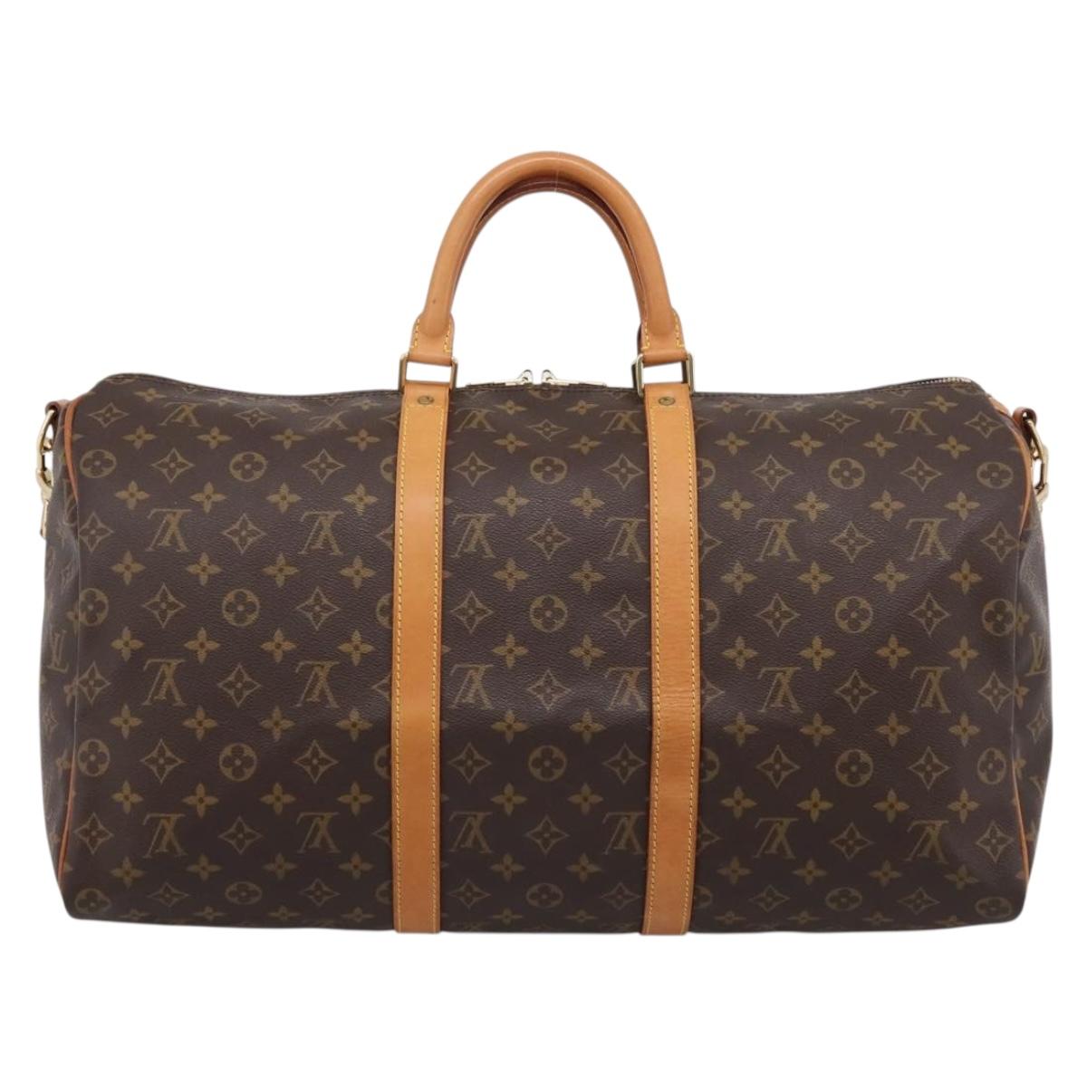 LOUIS VUITTON Monogram Keepall Bandouliere 50 Boston Bag M41416 LV Auth 203104V