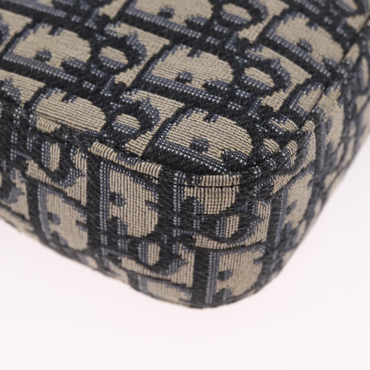 Christian Dior Trotter Canvas Safari Bag Jacquard Navy Silver Auth 203107SAM