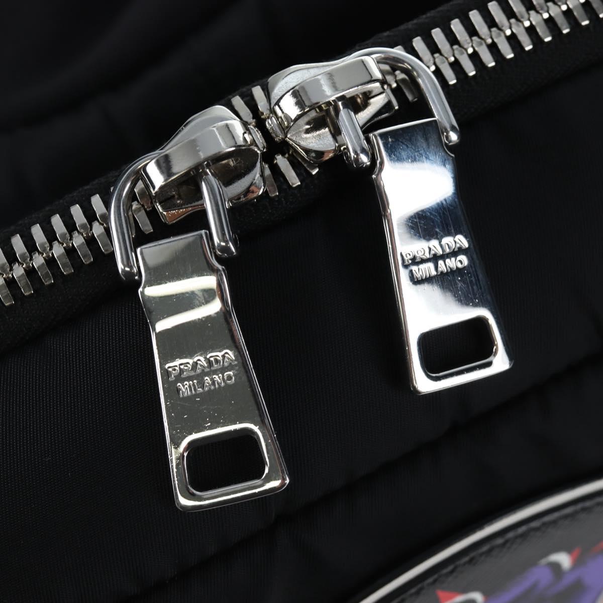 PRADA Frankenstein Backpack Nylon Black Purple Auth 203108M