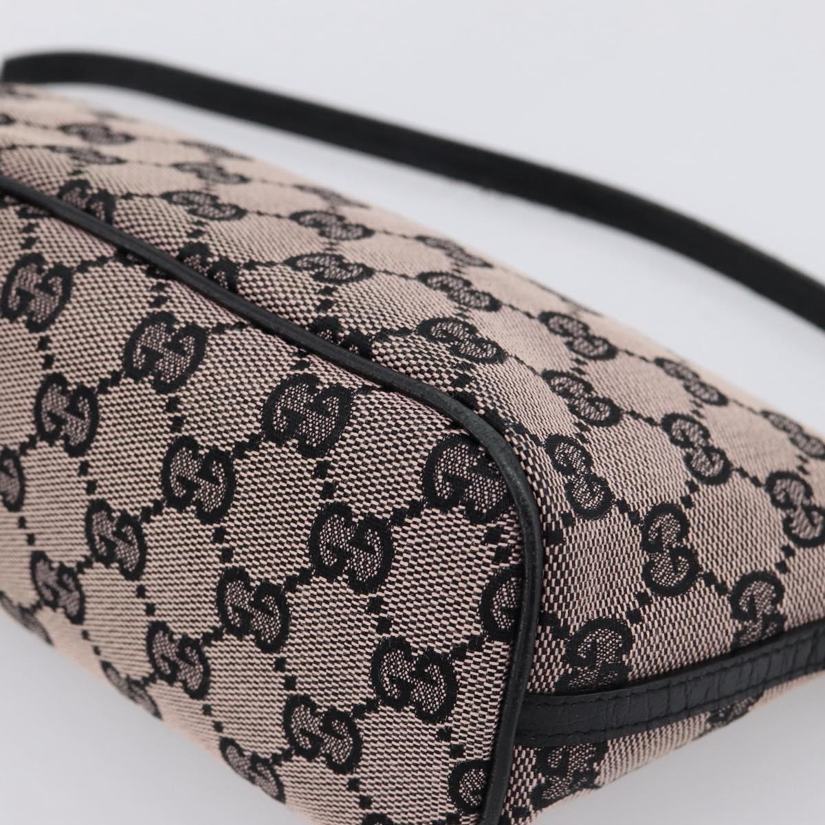 GUCCI GG Canvas Accessory Pouch Black 07198 Auth 203111A