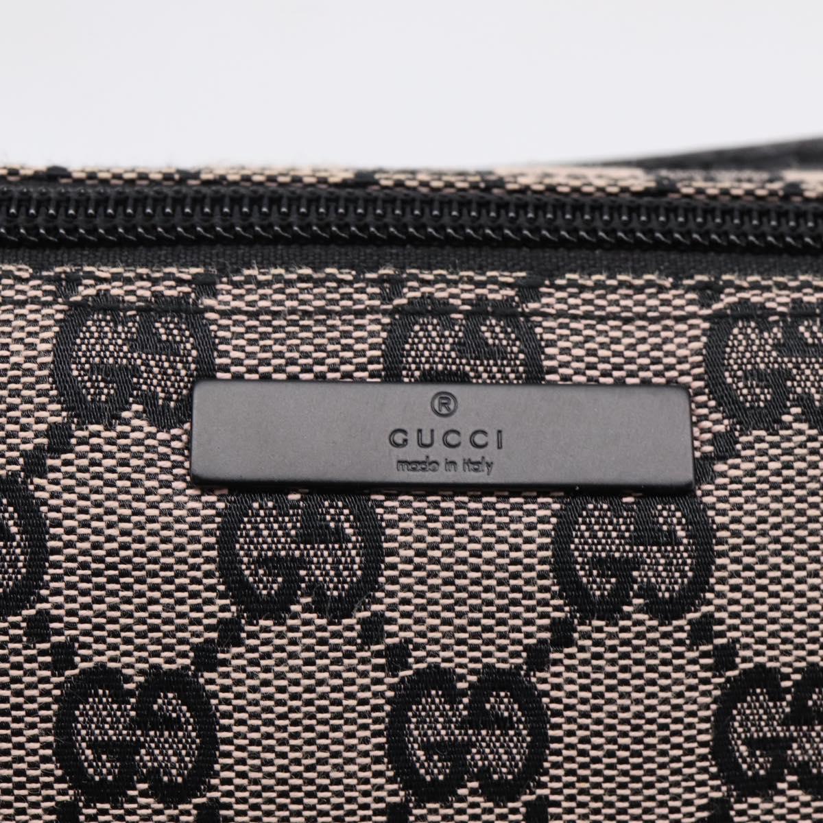 GUCCI GG Canvas Accessory Pouch Black 07198 Auth 203111A