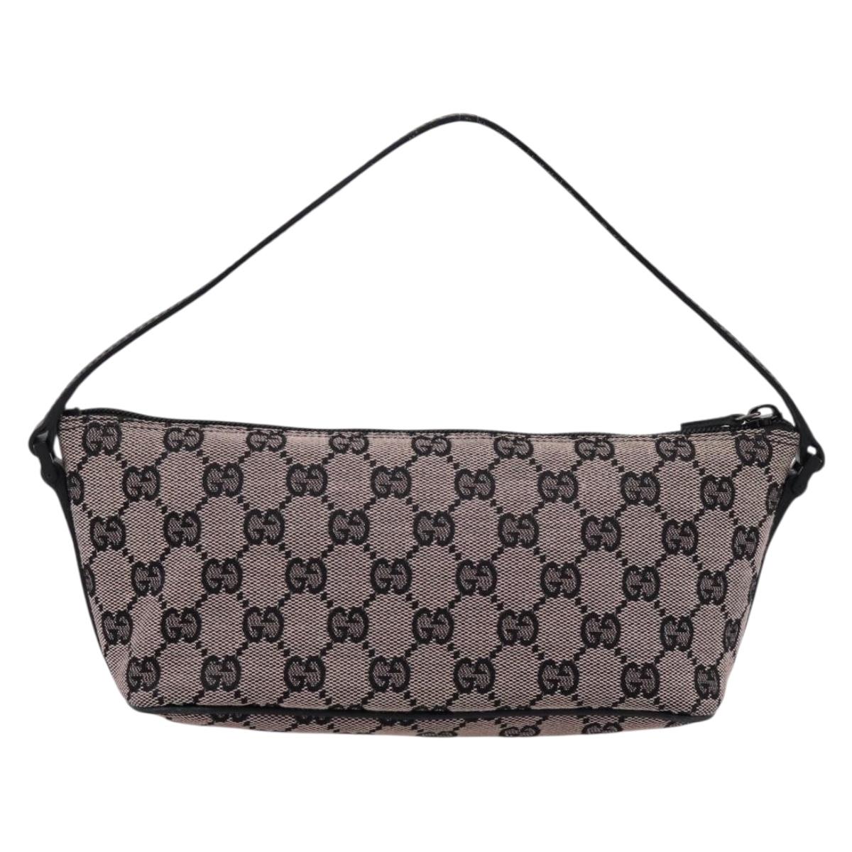 GUCCI GG Canvas Accessory Pouch Black 07198 Auth 203111A