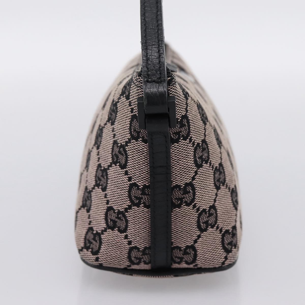 GUCCI GG Canvas Accessory Pouch Black 07198 Auth 203111A