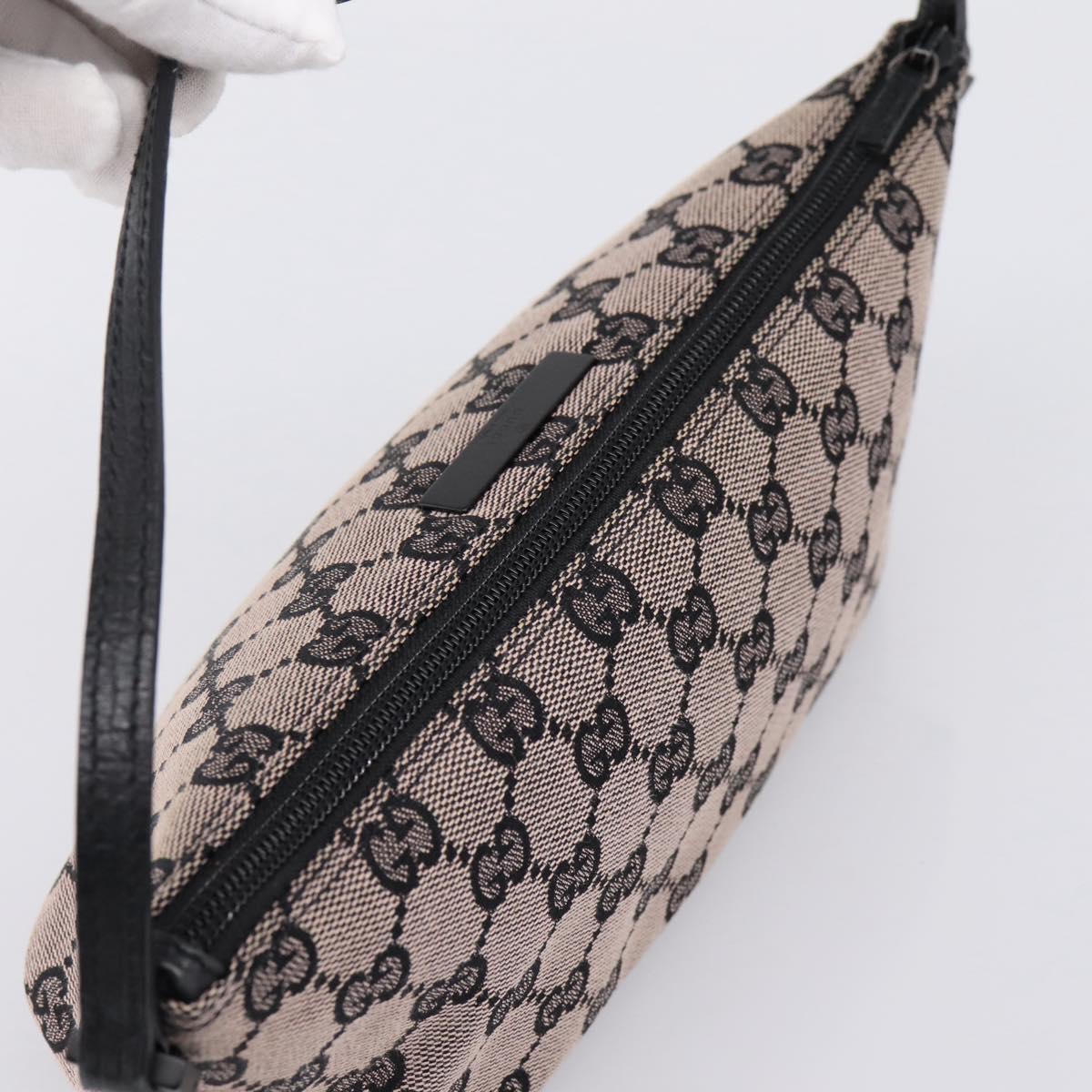 GUCCI GG Canvas Accessory Pouch Black 07198 Auth 203111A