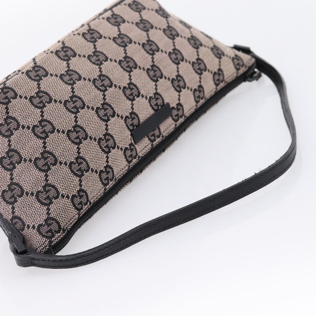 GUCCI GG Canvas Accessory Pouch Black 07198 Auth 203111A
