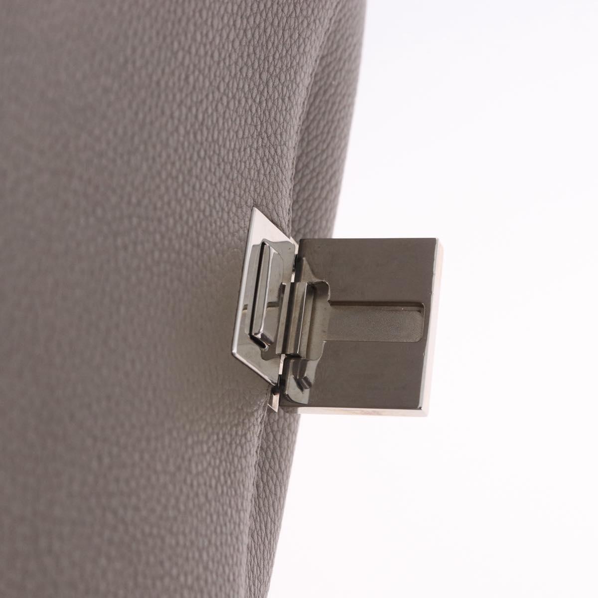 CELINE Trapeze Hand Bag Suede Leather 2way Beige Silver Auth 203116V
