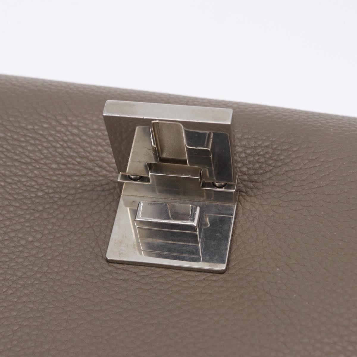 CELINE Trapeze Hand Bag Suede Leather 2way Beige Silver Auth 203116V