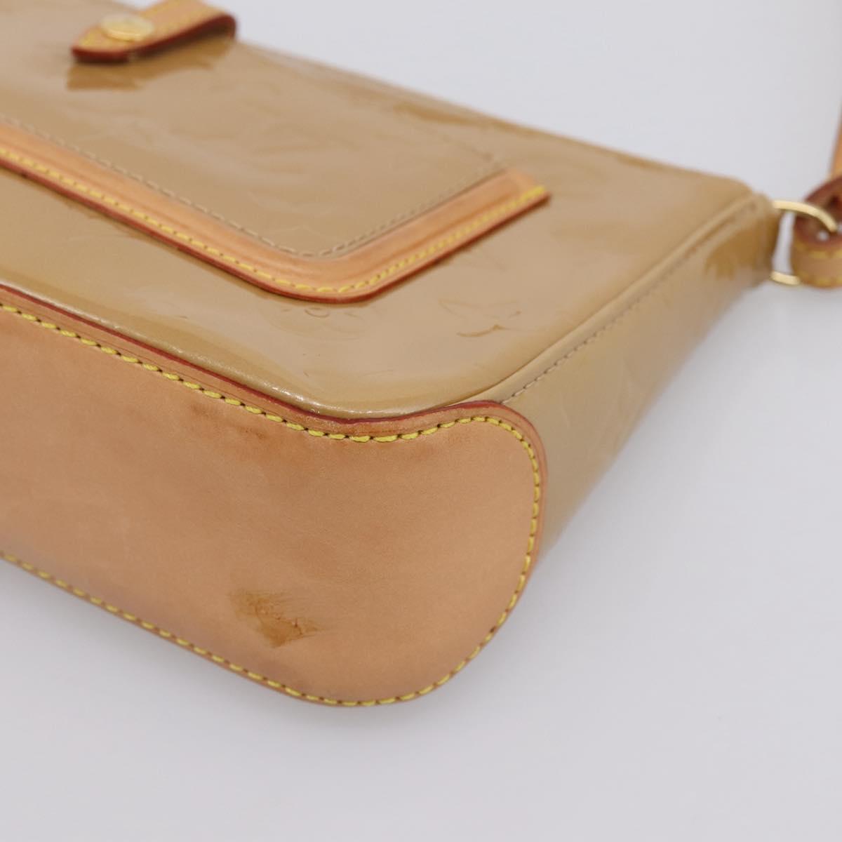 LOUIS VUITTON Vernis Mallory Square Pouch Noisette M91197 LV Auth 203117V