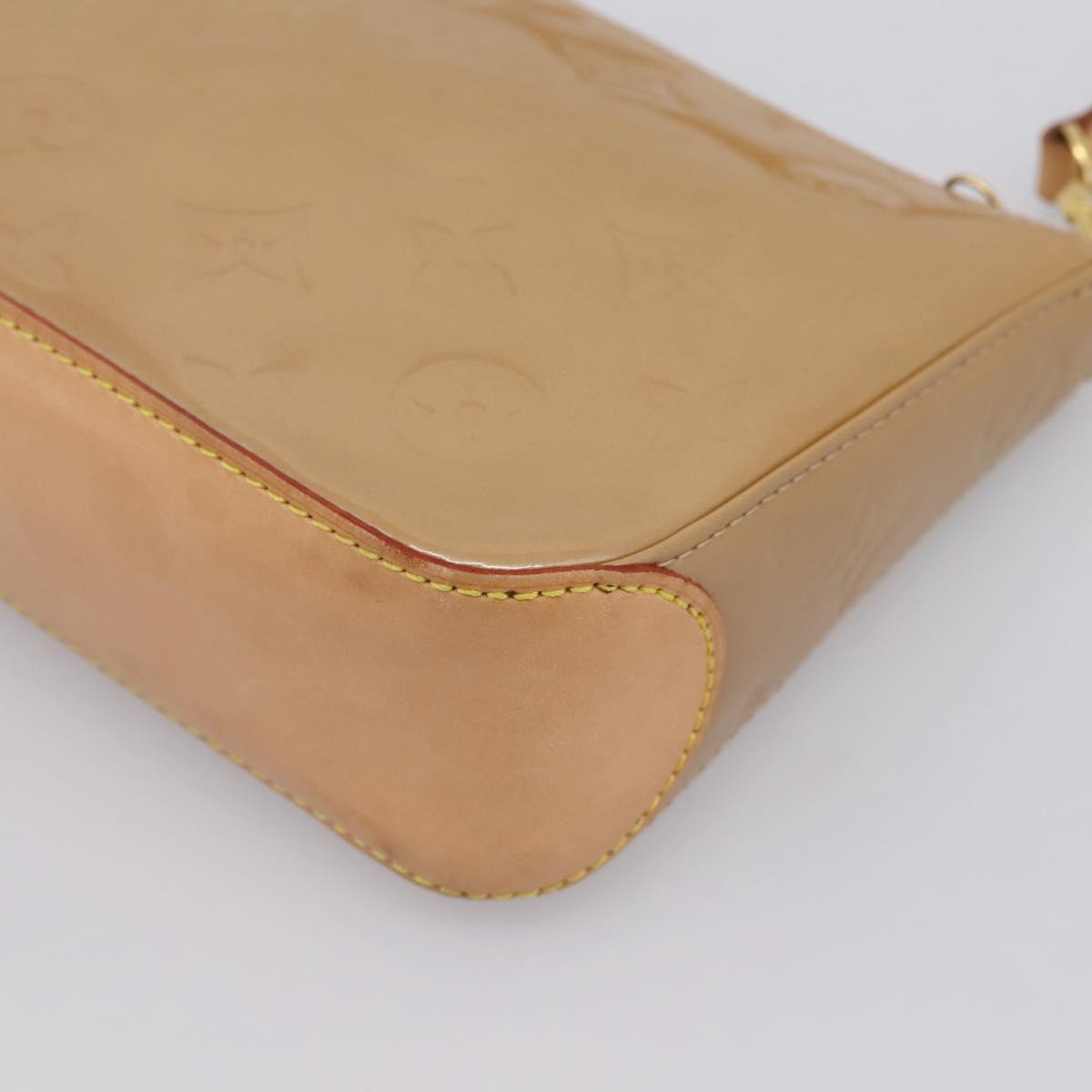 LOUIS VUITTON Vernis Mallory Square Pouch Noisette M91197 LV Auth 203117V