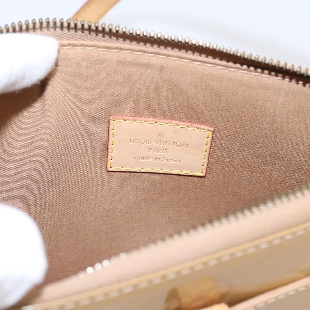 LOUIS VUITTON Vernis Mallory Square Pouch Noisette M91197 LV Auth 203117V