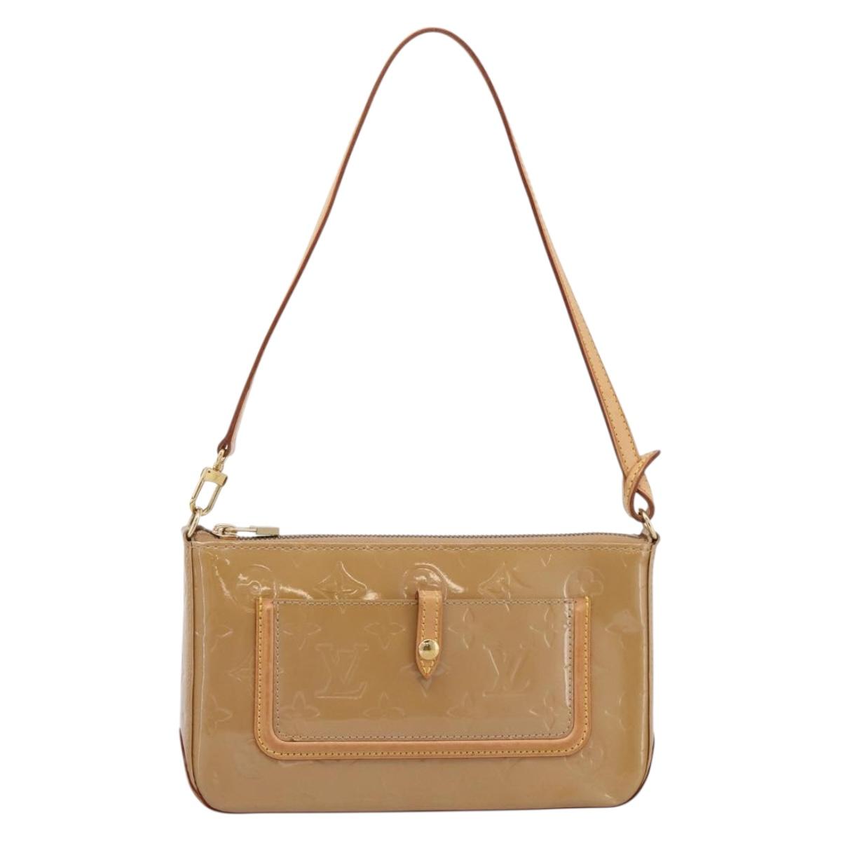 LOUIS VUITTON Vernis Mallory Square Pouch Noisette M91197 LV Auth 203117V