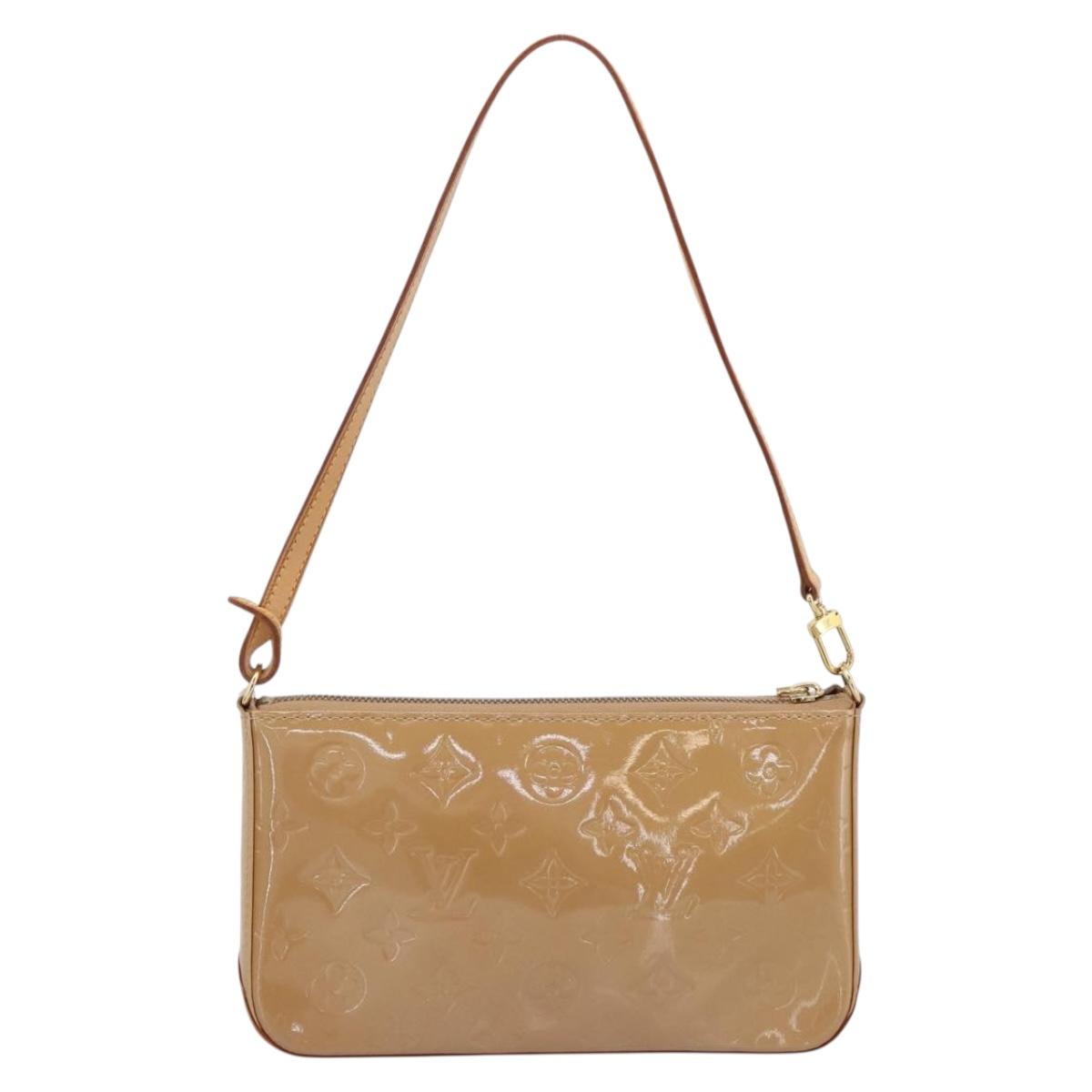 LOUIS VUITTON Vernis Mallory Square Pouch Noisette M91197 LV Auth 203117V