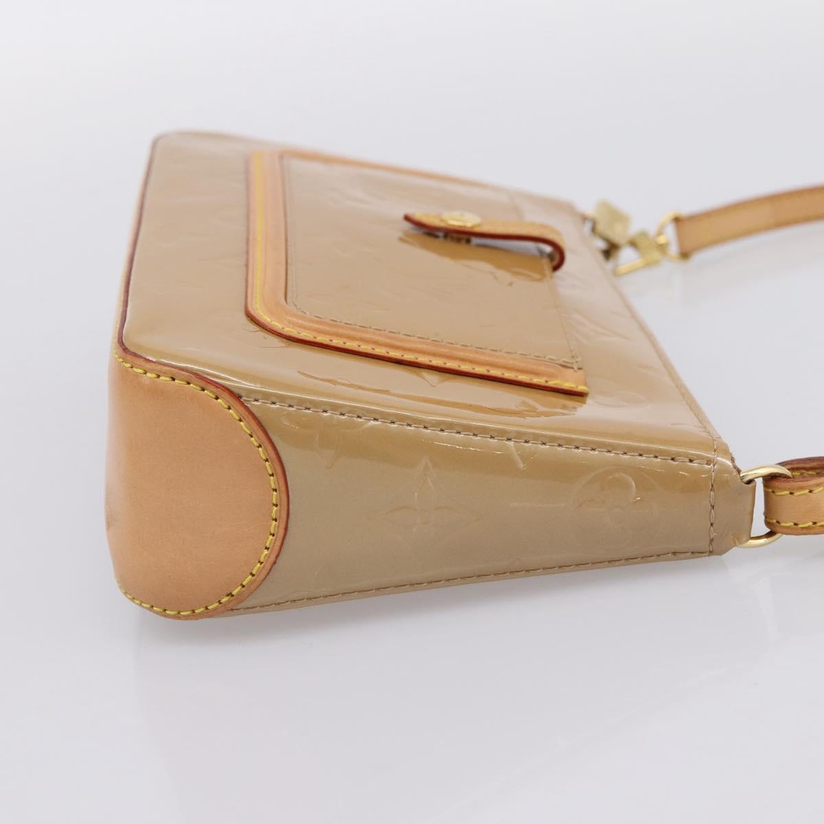 LOUIS VUITTON Vernis Mallory Square Pouch Noisette M91197 LV Auth 203117V