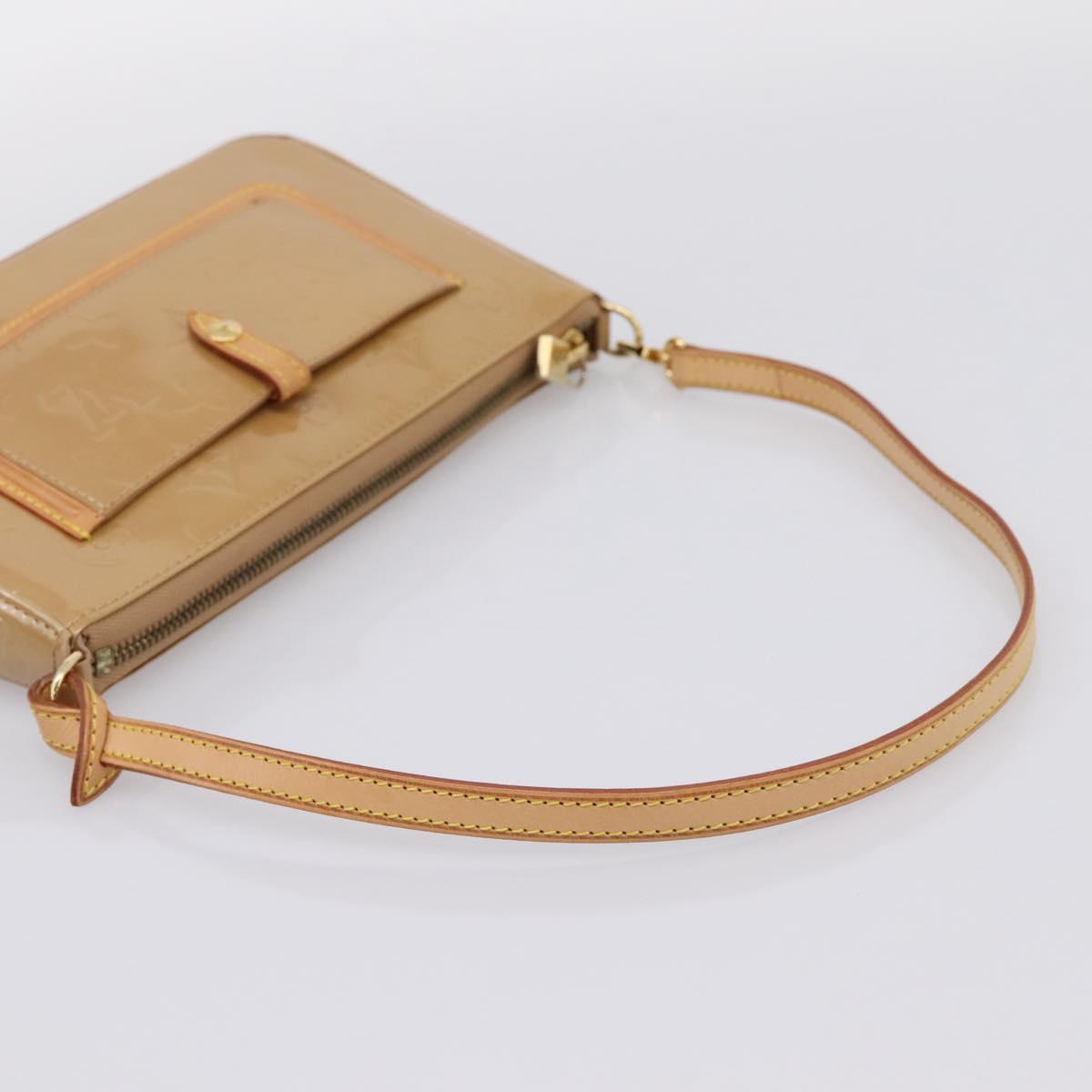 LOUIS VUITTON Vernis Mallory Square Pouch Noisette M91197 LV Auth 203117V